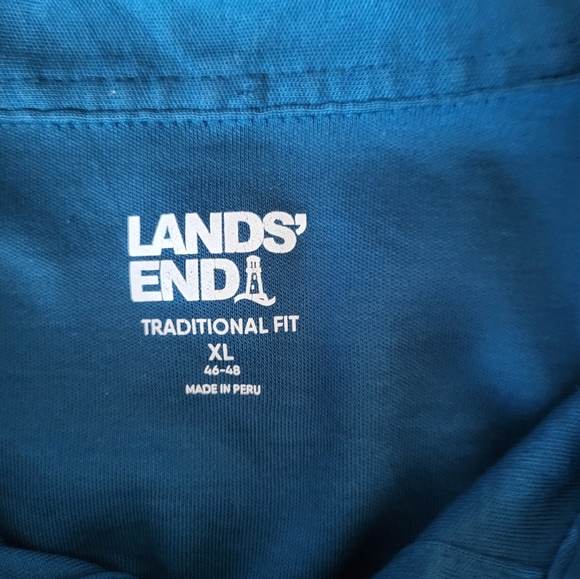 NWOT Lands' End Men's Teal Polo Shirt, Size XL - Picture 3 of 4